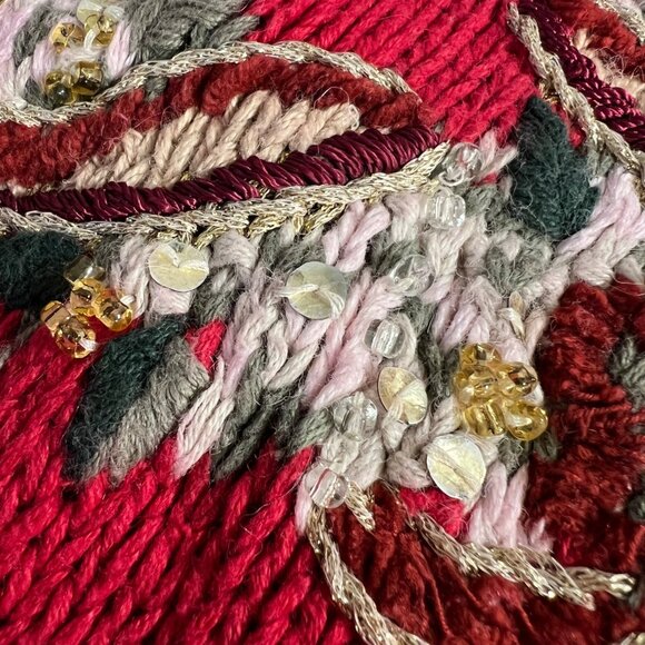 Vintage Slouchy Thick Knit Christmas Cardigan Grandma Chunky Fair Isle Large - Picture 13 of 15